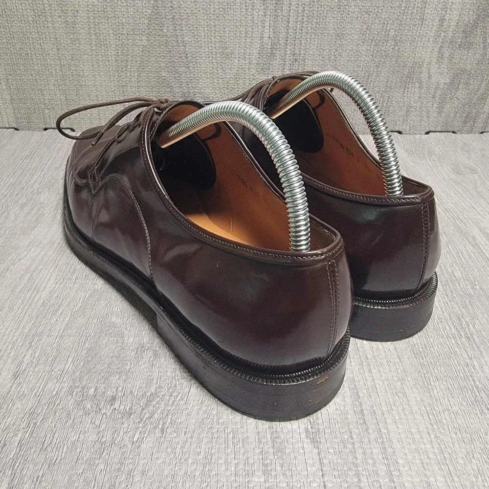 Salvatore Ferragamo Shoes Mens 9.5 D Brown Apron Toe Derby Italy UG10216